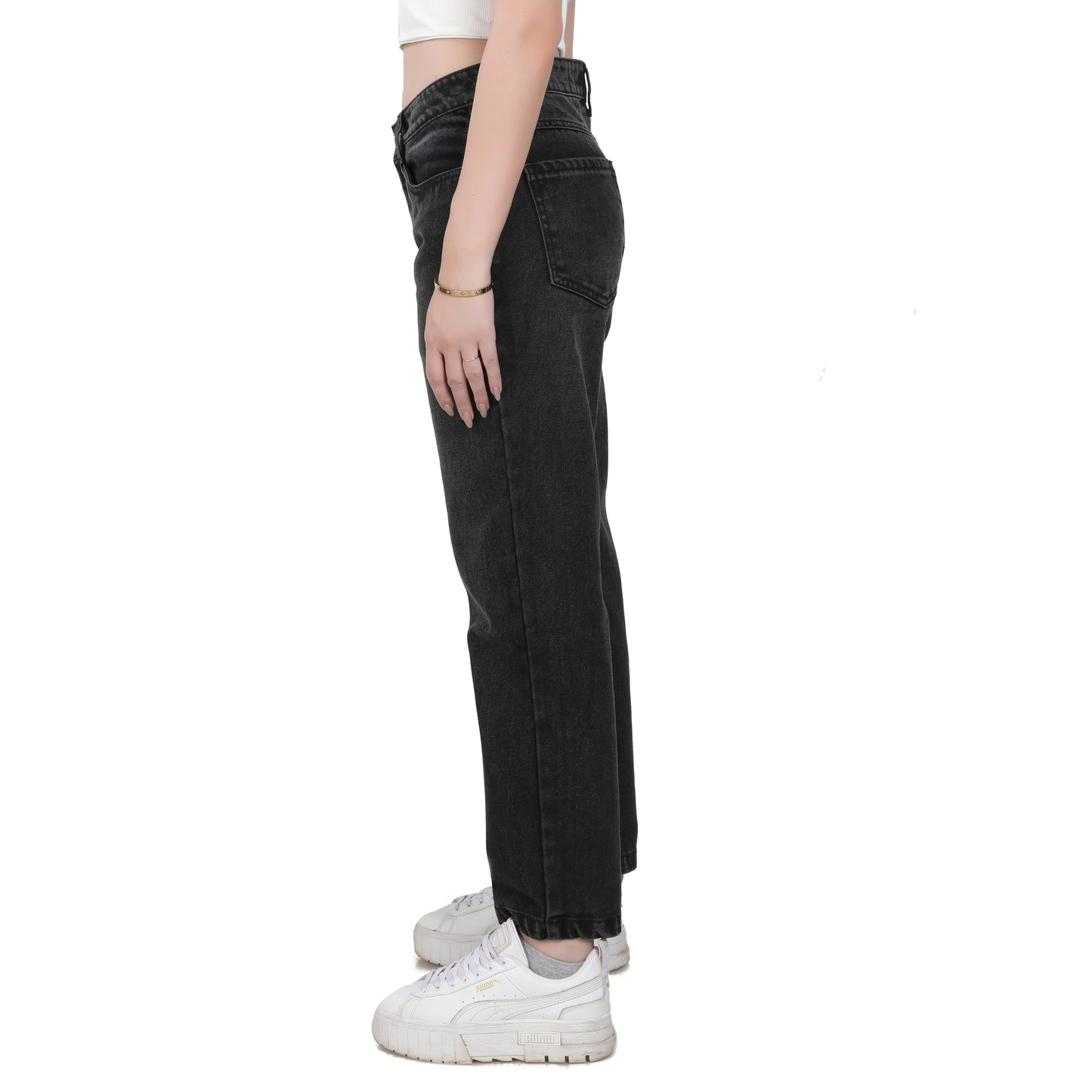 Straight Fit Black Denim Jeans
