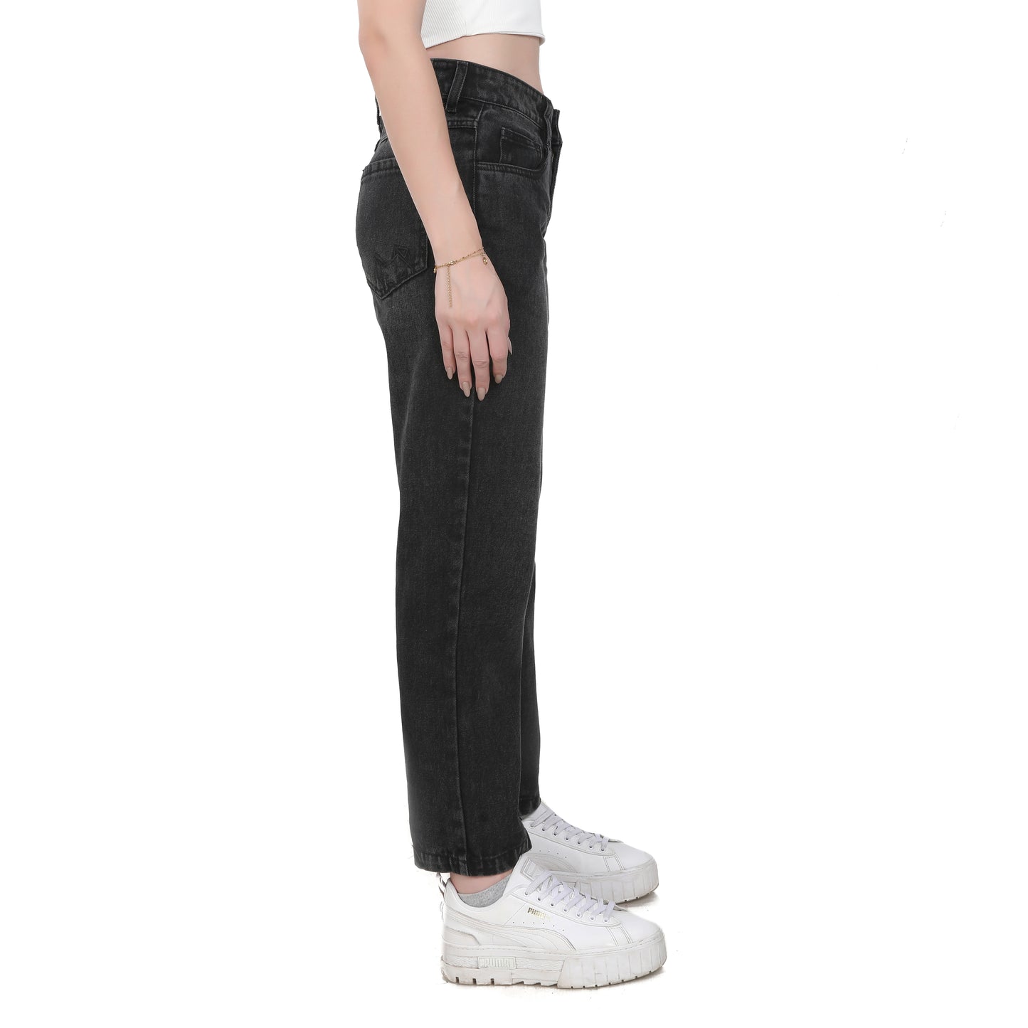 Straight Fit Black Denim Jeans