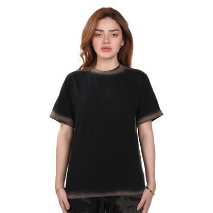 SEX TONIGHT?" Graphic T–SHIRT Washed Black