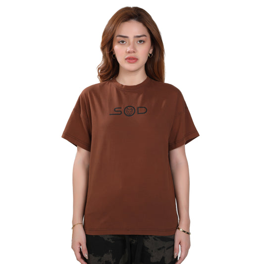DOGG CLUB Unisex Dark Brown Statement Tee