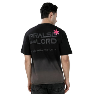 Black Oversized T-shirt – Praise the Lord and Break the Law